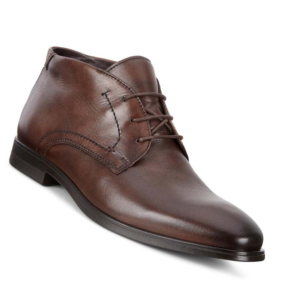 Men's Ecco Melbourne Dress Boots Brown | Canada 442DFM